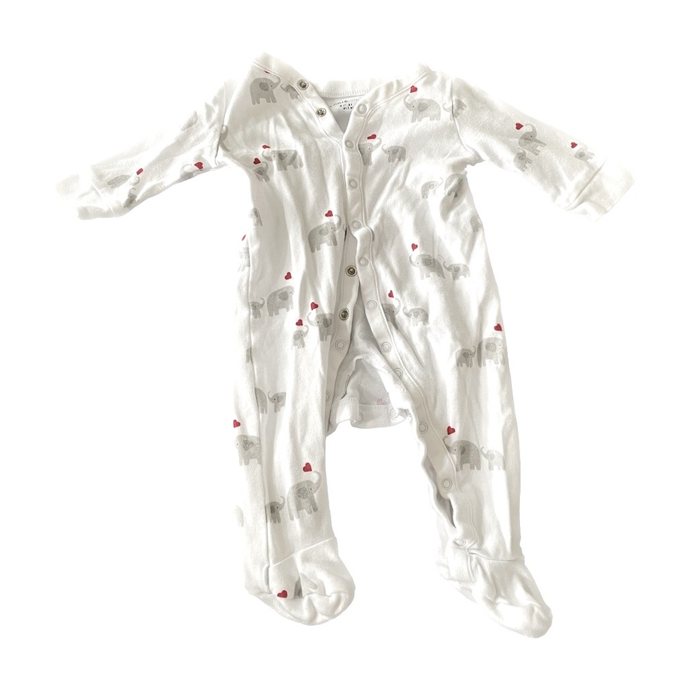 Janie and Jack footie pajama 0-3M elephant
